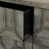 Mercana Genevieve Sideboard Gray Wood | Gold Metal