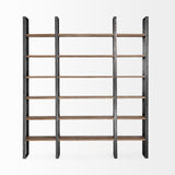 Mercana Taunton Shelving Unit Dark Brown Wood | Black Metal