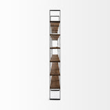 Mercana Taunton Shelving Unit Dark Brown Wood | Black Metal