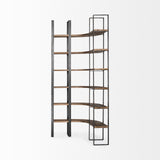 Mercana Turner Shelving Unit Dark Brown Wood | Black Metal