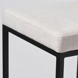 Mercana Frodo Bar/Counter Stool White Fabric | Black Metal | Bar