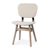 Mercana Haden Dining Chair Cream Fabric | Brown Wood