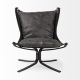 Mercana Colarado Accent Chair Black Leather | Black Iron