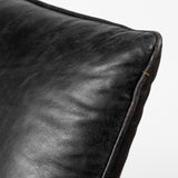 Mercana Flavelle Accent Chair Black Leather | Gold Iron