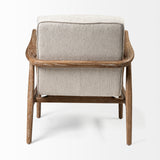 Mercana Ajax Accent Chair Cream Fabric | Brown Wood