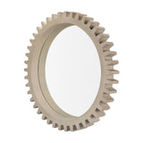 Mercana Cog Wall Mirror - Sterling White Wood | 36" | Sterling