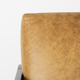 Mercana Armelle Accent Chair Brown Leather | Gray Metal