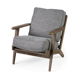 Mercana Olympus Accent Chair Castlerock Gray Fabric | Brown Wood