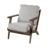 Mercana Olympus Accent Chair Frost Gray Fabric | Brown Wood