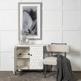 Mercana Savannah Gray Accent Cabinet - 2 Door White | Gray Metal | 2 Door