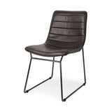 Mercana Thornton Dining Chair Brown Faux Leather | Black Metal