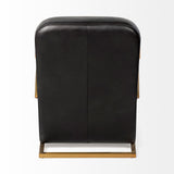 Mercana Horace Accent Chair Black Leather | Gold Iron