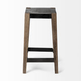 Mercana Nell Bar/Counter Stool Black Metal | Light Brown Wood | Counter