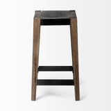 Mercana Nell Bar/Counter Stool Black Metal | Light Brown Wood | Counter