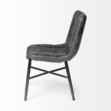 Mercana Horsdal Dining Chair Black Faux Leather | Black Metal