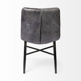 Mercana Horsdal Dining Chair Black Faux Leather | Black Metal