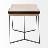 Mercana Steinbeck Office Desk Brown Wood | Black Iron