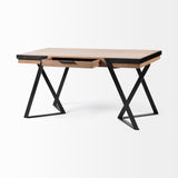 Mercana Steinbeck Office Desk Brown Wood | Black Iron