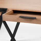 Mercana Steinbeck Office Desk Brown Wood | Black Iron