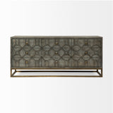 Mercana Genevieve Sideboard Gray Wood | Gold Metal