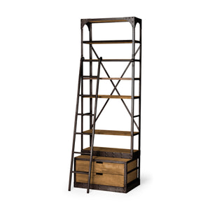 Mercana Brodie Shelving Unit Medium Brown Wood | Copper Metal | 32L