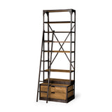 Mercana Brodie Shelving Unit Medium Brown Wood | Copper Metal | 32L