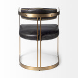 Mercana Hollyfield Dining Chair Black Leather | Gold Metal