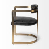Mercana Hollyfield Dining Chair Black Leather | Gold Metal