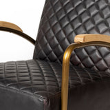 Mercana Horace Accent Chair Black Leather | Gold Iron