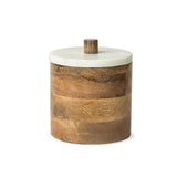 Mercana Sandook Jars Brown Wood | White Marble | 7H