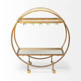 Mercana Carola Bar Cart Gold Metal | Glass