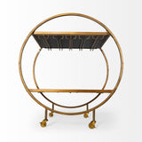 Mercana Carola Bar Cart Gold Metal | Glass