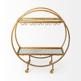 Mercana Carola Bar Cart Gold Metal | Glass