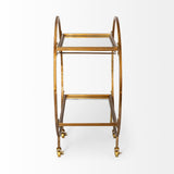 Mercana Carola Bar Cart Gold Metal | Glass