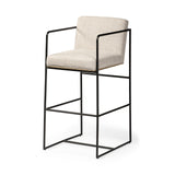 Mercana Stamford Bar/Counter Stool Beige Fabric | Black Metal | Bar