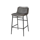 Mercana Kavalan Bar/Counter Stool Ebony Leather | Black Metal | Counter