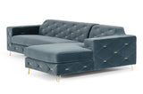 VIG Furniture Divani Casa Chesterfield - Blue Velvet Right Facing Sectional Sofa VG2T1222