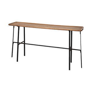 Mercana Helios Console Table Brown Wood | Black Metal