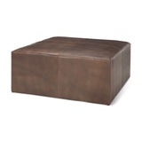 Mercana Minara Ottoman Brown Leather