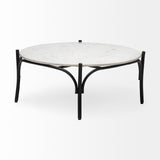 Mercana Etienne Coffee Table White Marble | Black Metal