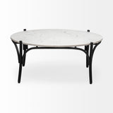 Mercana Etienne Coffee Table White Marble | Black Metal