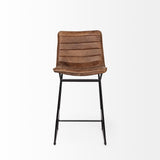 Mercana Meritt Bar/Counter Stool Brown Leather | Black Metal