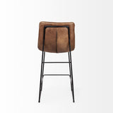 Mercana Meritt Bar/Counter Stool Brown Leather | Black Metal