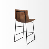 Mercana Meritt Bar/Counter Stool Brown Leather | Black Metal