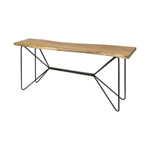 Mercana Papillion Console Table Blonde Wood | Black Iron