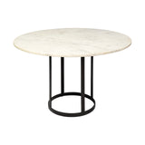 Mercana Tanner Dining Table White Marble | Black Metal | Round