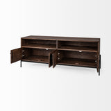 Mercana Glenn Media Console Brown Wood | Black Metal