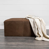 Mercana Minara Ottoman Brown Leather