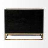 Mercana Genevieve Accent Cabinet Gray Wood | Gold Metal