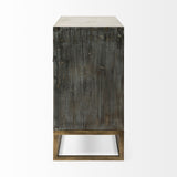 Mercana Genevieve Accent Cabinet Gray Wood | Gold Metal